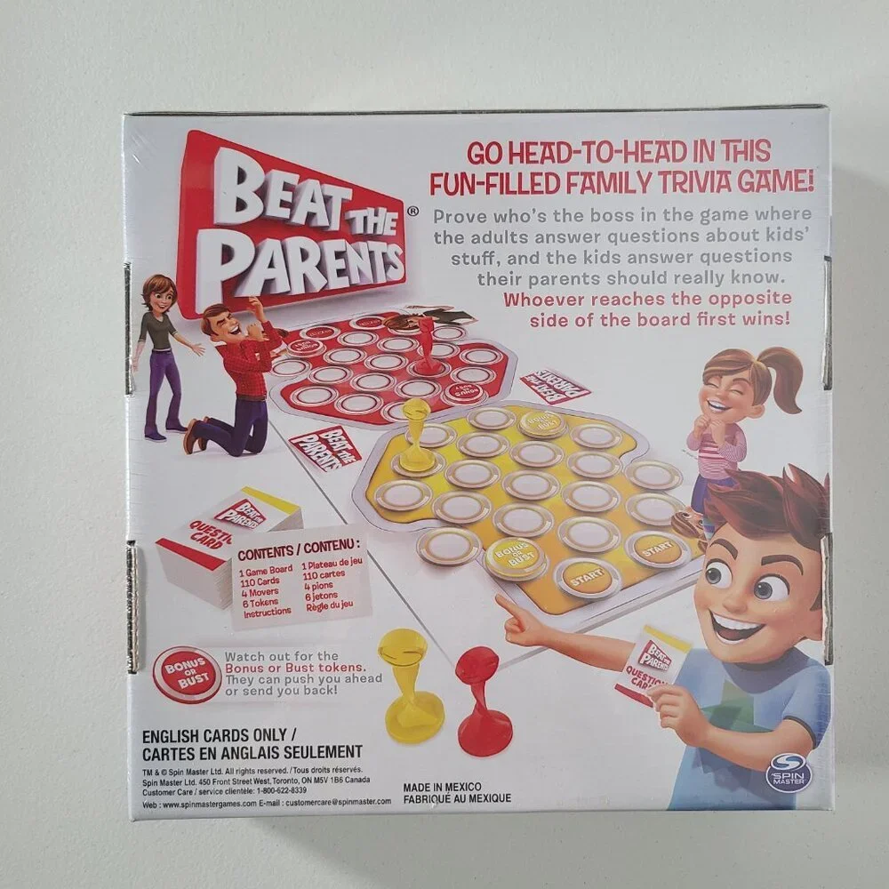 Beat The Parents Game Kids vs Grown Ups Trivia Challenge Family Board Game